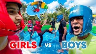 ANNIE vs ABIN Soapy Football Match  Crazy Challenge