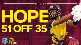 Power Hitting  | Shai Hope Hits 51 Off 35 Balls | West Indies v South Africa T20I