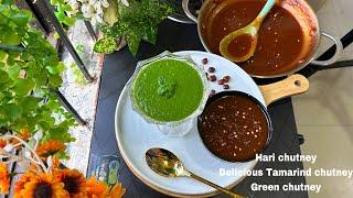 Green Chutney & Delicious Tamarind Chutney Recipe for Chaat,Samosas,pani puri doibora etc..‼️