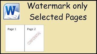 How to watermark one page only in Microsoft Word