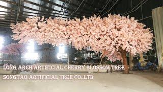 Customized long branch artificial cherry blossom flowering tree - Pink