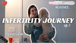 OUR INFERTILITY JOURNEY EP.1 | 1 year of trying to conceive + negative tests *raw and real emotions*