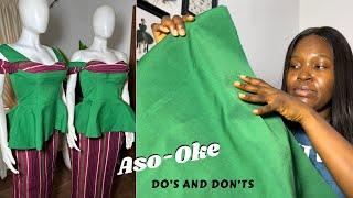 ️ THINGS TO DO when making an  ASO-OKE OUTFIT || Aso-Oke fabric manipulation