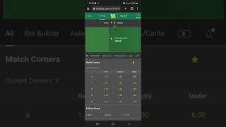 Easy to win Odds 2 with corners at Bet365. If you want you Can