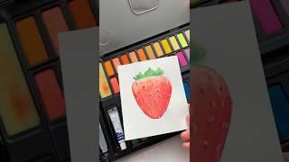 Warter color | Vẽ quả dâu tây  bằng màu nước #oănvẽ #drawing #art #vetranh #diy #vemaunuoc #hocve
