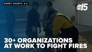 Over 30 organizations work to fight fires in SC