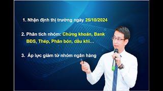 Nhận định thị trường ngày 25/10/2024. Áp lực giảm đến từ nhóm ngân hàng