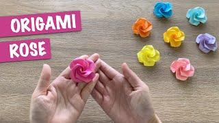 Easy Origami Paper Rose 