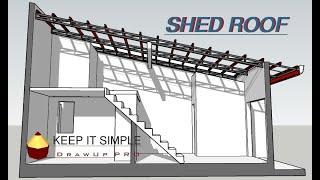 LOFT HOUSE SHED ROOF / DESIGN AND ESTIMATE in ANGULAR RAFTER TRUSS