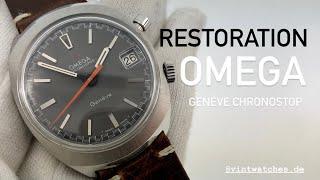 Omega Geneve Chronostop Perfect Restoration - Watchcase Polishing, Lapping, Dial Cleaning - ASMR -