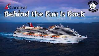 Behind the Fun Returns for Carnival Cruise Line