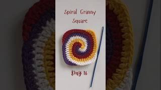 Spiral granny square granny square! 100 days of crochet granny square challenge! Day 16