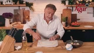 St Agur Cheese shallot and pear Tart - Raymond Blanc Christmas recipe film