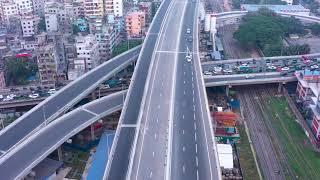 Dhaka City New Elevated Expressway and Flyover 4K Drone Footage ll Bijoy Sarani and Kuril Flyover