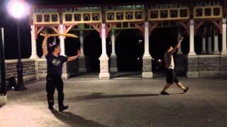 Thad Wong and student Scott Lew perform Wang Shi Tong Ba Gu