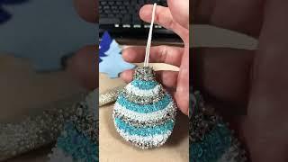 Classic striped beaded and sequin ornament