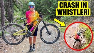 She Crashes On Our First Ride in Whistler! (Rocky Mountain Powerplay)