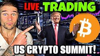 LIVE CRYPTO BITCON TRADING! US CRYPTO SUMMIT TOMORROW!! WHAT TO EXPECT??!!