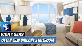 Icon of the Seas | Ocean View Balcony Walkthrough Tour | Royal Caribbean 2024 | 4k