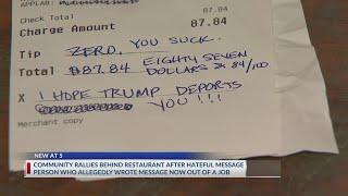 Community rallies around Mexican restaurant after hateful message left on receipt