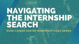 Navigating the Internship Search