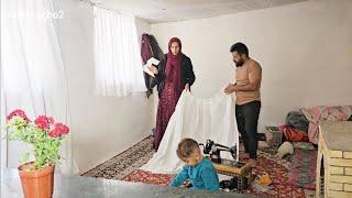 "Curtain sewing: home beautification by a skilled nomadic woman"