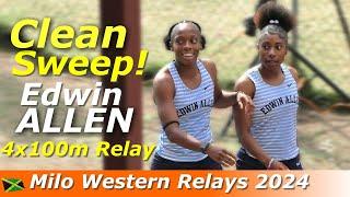 Edwin Allen High Makes Big Statement | Girls 4x100m Relay | All RACES | Milo Western Relays 2024