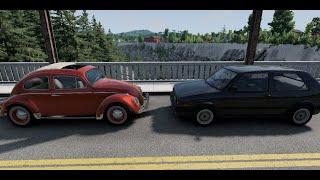 OLD Volkswagen Beetle VS OLD VW Golf Mk3 - Realistic car crash simulator