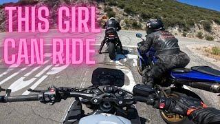 Small Female Rider on a 1000cc bike !