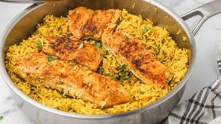 One Pan Salmon And Rice