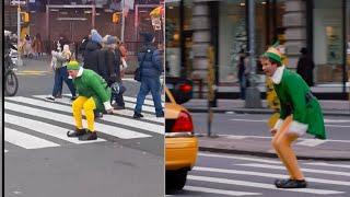 Man Dressed as Buddy the Elf Recreates 'Elf' Scenes in NYC