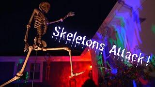 Outdoor Halloween Decorate with Me 2022: Skeletons Attack My House!