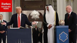 JUST IN: Trump, Qatar's Emir, And FIFA Pres. Hold Ceremony To Transfer World Cup From Qatar To U.S.