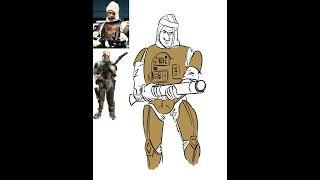 How to draw Dengar from The Empire Strikes Back- Star Wars