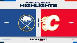 NHL Highlights | Sabres vs. Flames - March 24, 2024