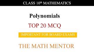 Polynomials MCQs || Class 10th || One Month MCQ Crash Course || The Math Mentor || CBSE || BSEB ||