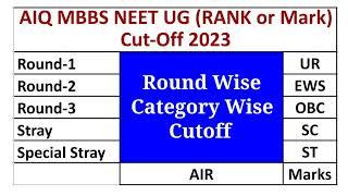 MCC NEET UG Counselling 2023 Cutoff All Round (1st,2nd,3rd,stray) | Category Wise Cutoff 2023