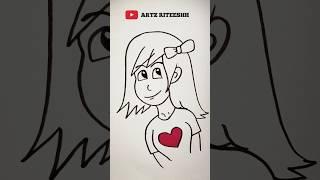 Beautiful girl drawing  #artzriteeshh #shorts #youtubeshorts #beautifuldrawing