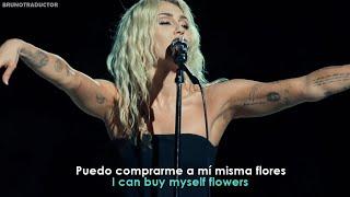 Miley Cyrus - Flowers // Lyrics + Español // Backyard Sessions