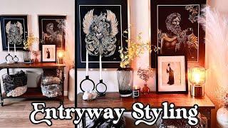 Apartment Decorating: Entryway Ideas + Hanging Custom Art for a Dark Moody Look 