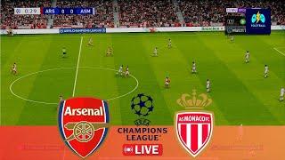 LIVE : Arsenal vs AS Monaco - UEFA Champions League 24/25 | Full Match | PES Game Simulation