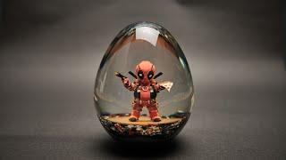 How to Make a Resin Egg with Deadpool Character | Epoxy Resin Art