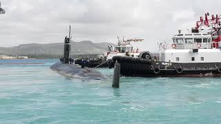 USS Alexandria "Silently" Departs Naval Base Guam