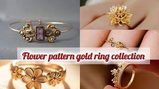 Lotus pattern gold ring collection|2024 Beautiful Gold Ring For Women|Simple Gold Ring#goldjewellery