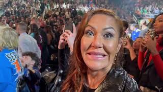 Cris Cyborg attends Katie Taylor fight ringside BTS New York #taylorserrano Boxing Vs MMA fight