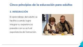 video  Cinco principios de la  educación para  adultos