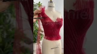 Making a corset off the shoulder long burgundy dress with side slit #dress #fashion #sewing #prom