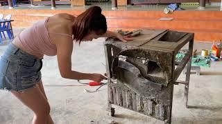 Genius girl: repair 15kw motor. Repair and restoration