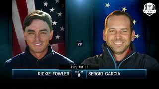 Best Shots as Rickie Fowler Falls to Sergio Garcia 2&1 in Sunday Singles | 2018 Ryder Cup