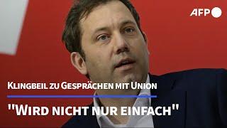 Klingbeil zu Sondierungen mit Union: "Wird nicht nur einfach" | AFP